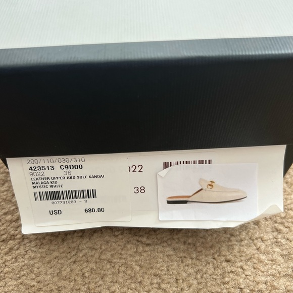 Gucci white Malaga mule Sz 38 - Picture 3 of 5